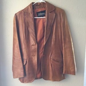Wilson Leather Woman’s Vintage Button Front Blazer Jacket